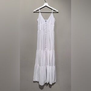 GIANNI BINI MAXI SPRING SUMMER WHITE DRESS Adjustable Straps Women 4 Vacation
